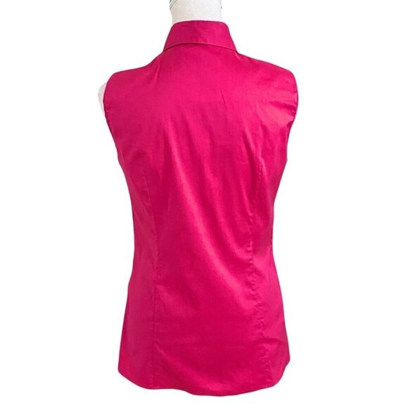 HUGO BOSS BALAINA SLEEVELESS RUCHED BUTTON DOWN BLOUSE - 4 - Picture 3 of 8